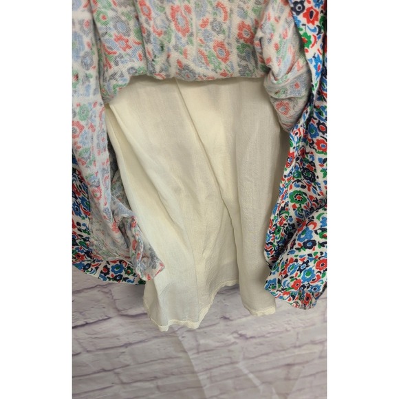 Free People Bali Checked Out Floral Print Romper in Gardenia Combo - Picture 4 of 10